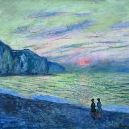 克劳德·莫奈(Claude Monet)高清作品:Sunset at Pourville