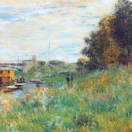 《阿根廷大桥的塞纳河畔》克劳德·莫奈(Claude Monet)高清作品欣赏