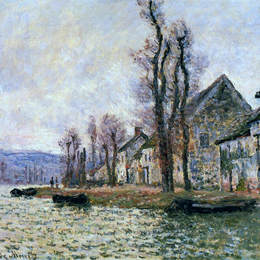 克劳德·莫奈(Claude Monet)高清作品:The Bend of the Seine at Lavacourt, Winter