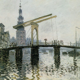 《阿姆斯特丹桥》克劳德·莫奈(Claude Monet)高清作品欣赏
