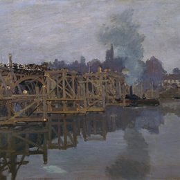 《正在维修的桥梁》克劳德·莫奈(Claude Monet)高清作品欣赏