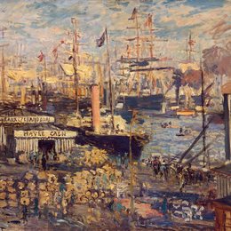 《勒阿弗尔大码头》克劳德·莫奈(Claude Monet)高清作品欣赏