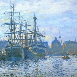 克劳德·莫奈(Claude Monet)高清作品:The Havre, the trade bassin