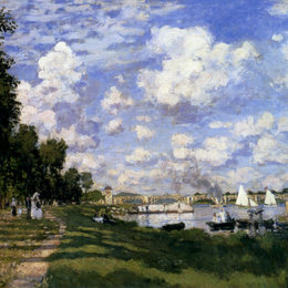 《阿让特伊的码头》克劳德·莫奈(Claude Monet)高清作品欣赏