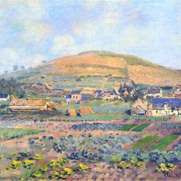 《施普灵河鲁昂的里布代特山》克劳德·莫奈(Claude Monet)高清作品欣赏