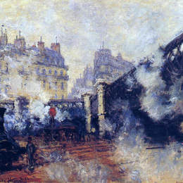 克劳德·莫奈(Claude Monet)高清作品:The Pont de lEurope, Gare Saint-Lazare