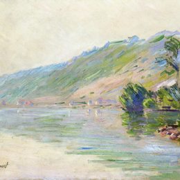 《维尔港的塞纳河，晴朗的天气》克劳德·莫奈(Claude Monet)高清作品欣赏
