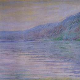 《维勒斯港的塞纳河，蓝色效应》克劳德·莫奈(Claude Monet)高清作品欣赏