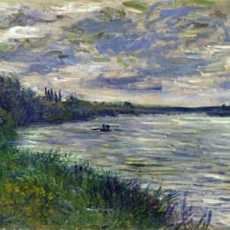 《Vetheuil附近的塞纳河，暴风雨的天气》克劳德·莫奈(Claude Monet)高清作品欣赏