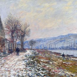 克劳德·莫奈(Claude Monet)高清作品:The Siene at Lavacourt, Effect of Snow