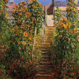 克劳德·莫奈(Claude Monet)高清作品:The Steps at Vetheuil