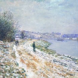 克劳德·莫奈(Claude Monet)高清作品:The Tow Path at Argenteuil, Winter