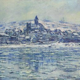 克劳德·莫奈(Claude Monet)高清作品:Vetheuil, Ice Floes