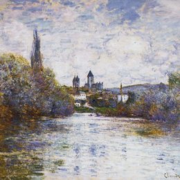 克劳德·莫奈(Claude Monet)高清作品:Vetheuil, The Small Arm of the Seine