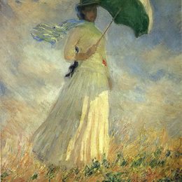 克劳德·莫奈(Claude Monet)高清作品:Woman with a Parasol, Facing Right (also known as Study of a