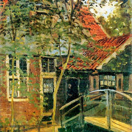 《赞丹，小桥》克劳德·莫奈(Claude Monet)高清作品欣赏