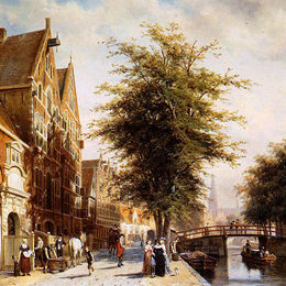 科内利斯·斯普林格(Cornelis Springer)高清作品:Lombard Voorburgwal Amsterdam