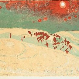 《雪景中的日落》库诺 · 阿米耶(Cuno Amiet)高清作品欣赏