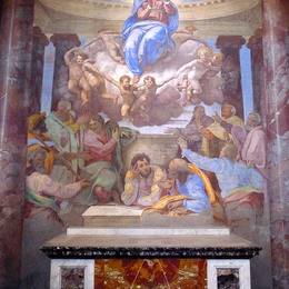 达尼埃莱?达?沃尔泰拉(Daniele da Volterra)高清作品:Assumption of the Virgin (della Rovere chapel, Trinita&amp;amp#