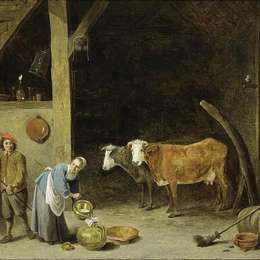 《谷仓内部》戴维·特尼耶(David Teniers the Younger)高清作品欣赏