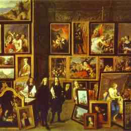 戴维·特尼耶(David Teniers the Younger)高清作品:Archduke Leopold Wilhelm in his Picture Gallery, with the ar