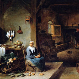 《农民住宅内部》戴维·特尼耶(David Teniers the Younger)高清作品欣赏
