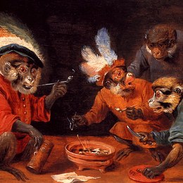 《猴子酒馆》戴维·特尼耶(David Teniers the Younger)高清作品欣赏