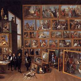 戴维·特尼耶(David Teniers the Younger)高清作品:The Archduke Leopold Wilhelm in his Picture Gallery in Bruss