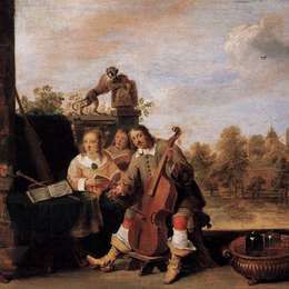 《画家和他的家人》戴维·特尼耶(David Teniers the Younger)高清作品欣赏