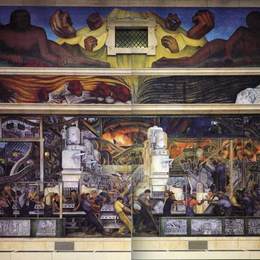 《底特律工业，北墙》迭戈·里维拉(Diego Rivera)高清作品欣赏