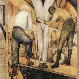 《退出矿井》迭戈·里维拉(Diego Rivera)高清作品欣赏