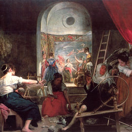 迭戈·德·席尔瓦·委拉斯开兹(Diego Velazquez)高清作品:The Fable of Arachne, or The Spinners