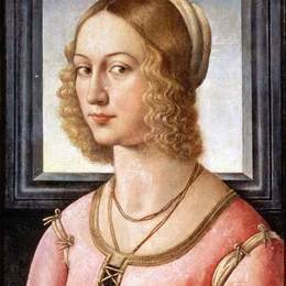 多梅尼科·基兰达约(Domenico Ghirlandaio)高清作品:Portrait of Giovanna Tornabuoni