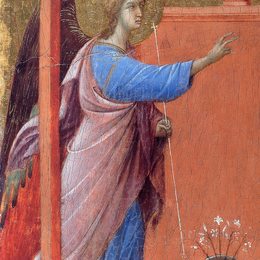 《报喜（片段）》杜乔·迪·博尼塞尼亚(Duccio)高清作品欣赏