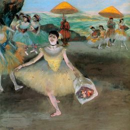 《花束鞠躬的舞者》埃德加·德加(Edgar Degas)高清作品欣赏