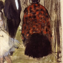 埃德加·德加(Edgar Degas)高清作品:Ludovic Halevy Speaking with Madame Cardinal