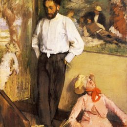 埃德加·德加(Edgar Degas)高清作品:Portrait of Henri Michel-Levy in his studio