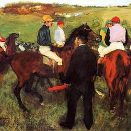 埃德加·德加(Edgar Degas)高清作品:Racehorses at Longchamp