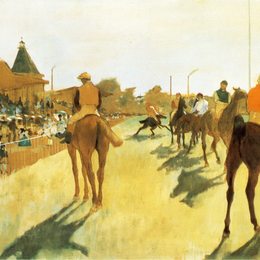 《赛前赛马》埃德加·德加(Edgar Degas)高清作品欣赏