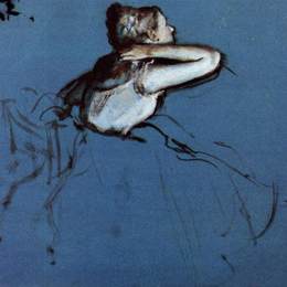 《坐在舞曲中的舞者》埃德加·德加(Edgar Degas)高清作品欣赏