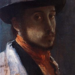 《软帽上的自画像》埃德加·德加(Edgar Degas)高清作品欣赏