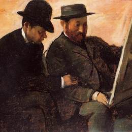 埃德加·德加(Edgar Degas)高清作品:The Amateurs (Paul Lafond and Alhonse Cherfils Examening a P