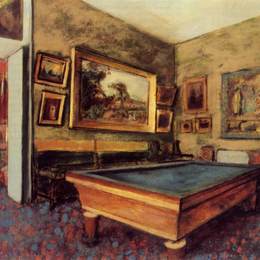 埃德加·德加(Edgar Degas)高清作品:The Billiard Room at Menil-Hubert