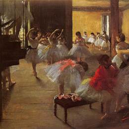 《舞蹈课》埃德加·德加(Edgar Degas)高清作品欣赏