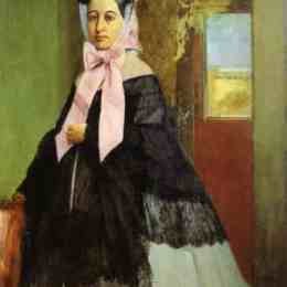埃德加·德加(Edgar Degas)高清作品:Therese de Gas, sister of the artist, later Madame Edmond Mo