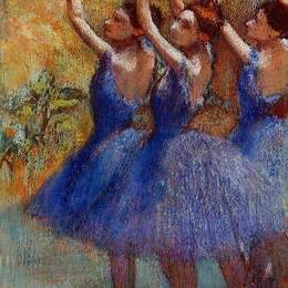 《紫色裙子的三个舞者》埃德加·德加(Edgar Degas)高清作品欣赏