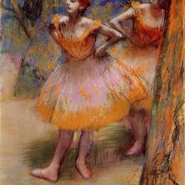 《两个舞者》埃德加·德加(Edgar Degas)高清作品欣赏