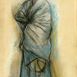 埃德加·德加(Edgar Degas)高清作品:Woman in Blue (Portrait of Mlle. Helene Rouart)