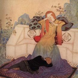 《他不能离开的女人（女王的光影）》埃德蒙·杜拉克(Edmund Dulac)高清作品欣赏