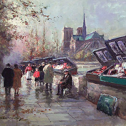 《圣母院书商》爱德华·科尔特斯(Edouard Cortes)高清作品欣赏